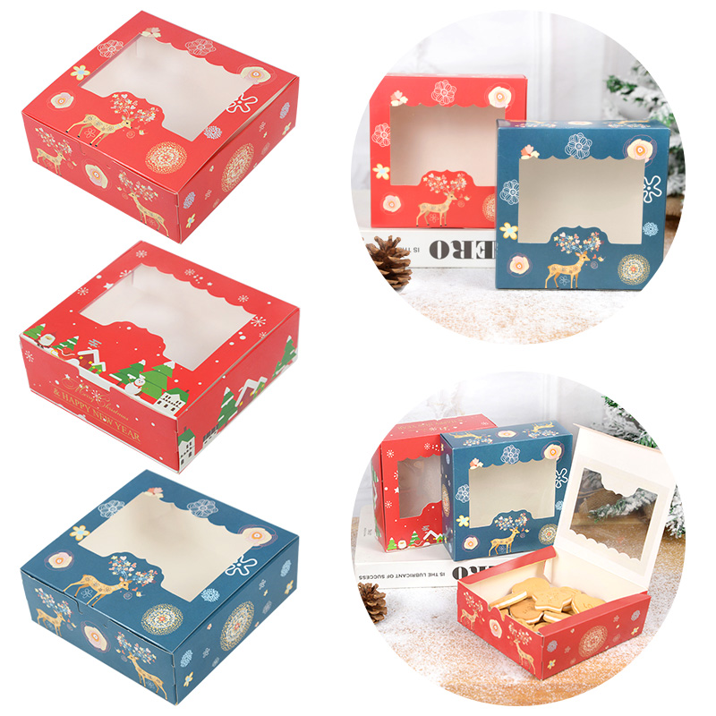 Chocolate Snack - 10/5Pcs Christmas Cookie Box with Window