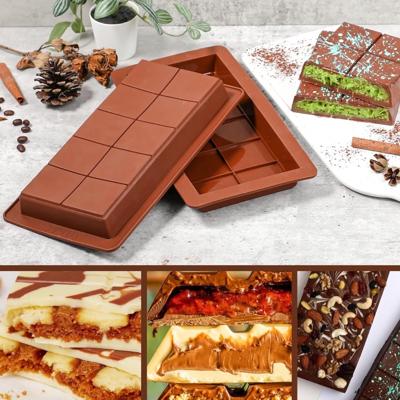 Chocolate Bar Molds Silicone B - Chocolate Snack 评论和价格