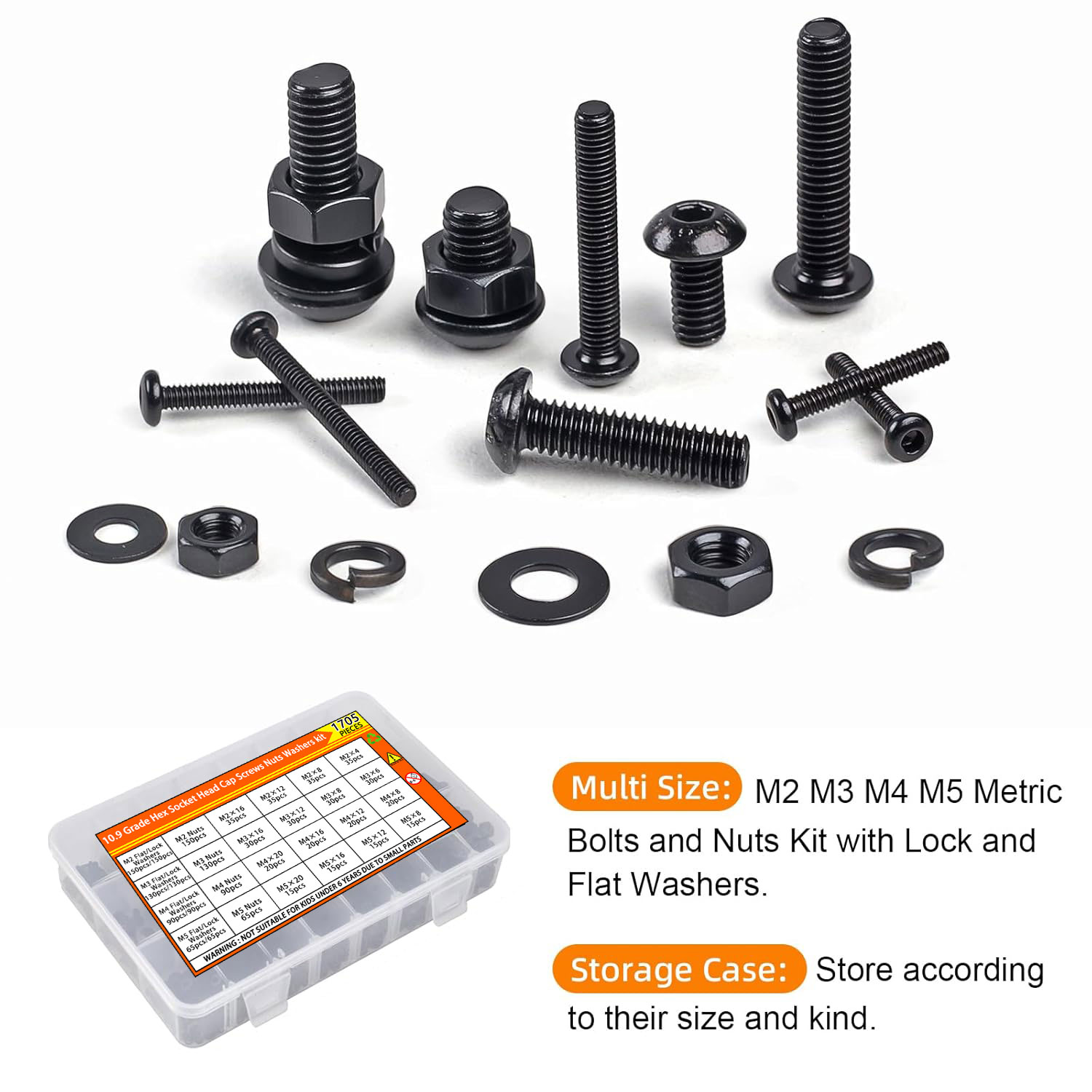 1705PCS Hex Button Head Screw  - Nuts Mix 评论和价格