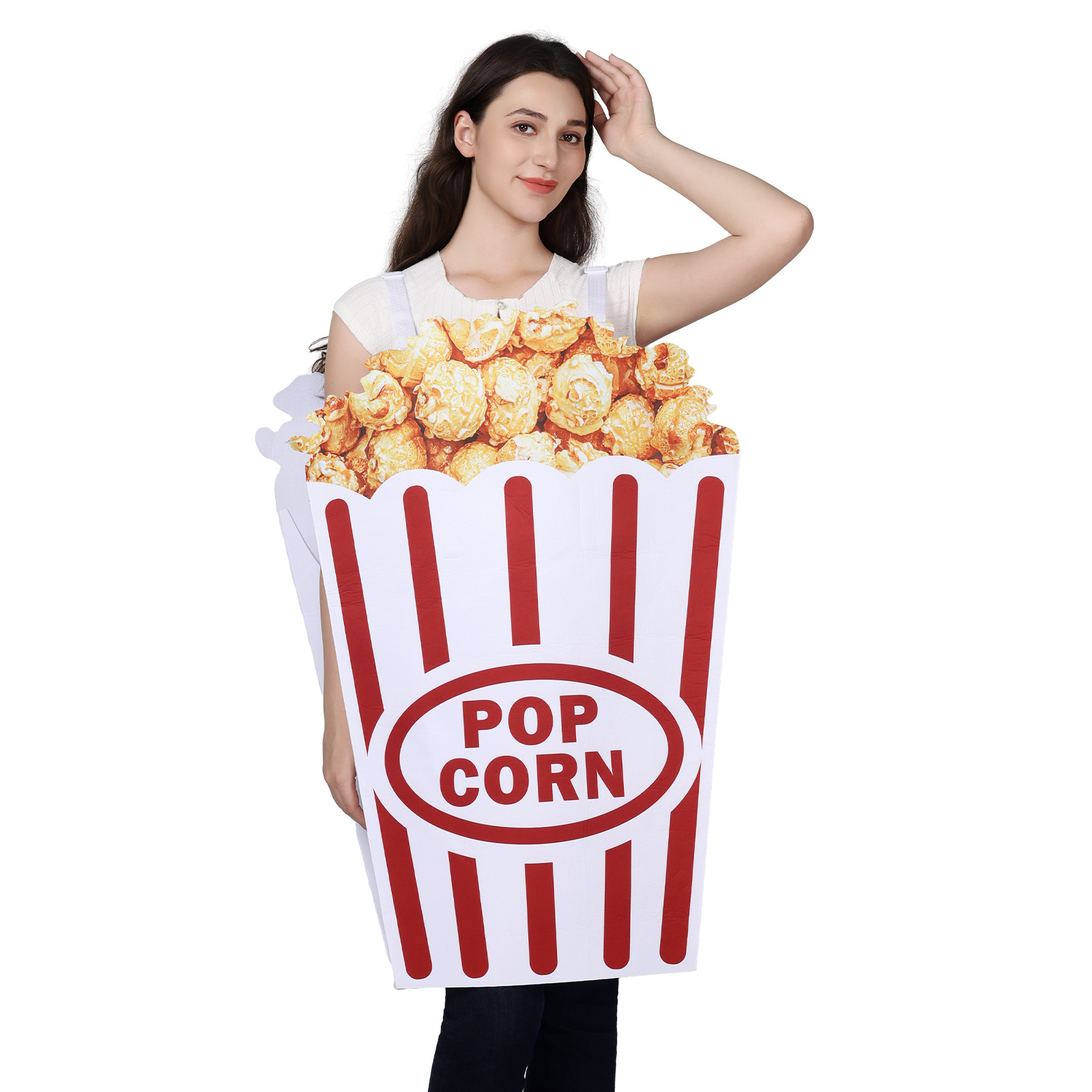 Adult Popcorn Box Costume Funn - Popcorn 评论和价格